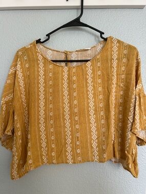 Yellow Patterned Women's Top